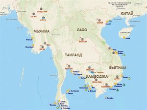Карта вьетнама на русском языке: муйне, нячанг, далат и другие курорты (сезон 2016)